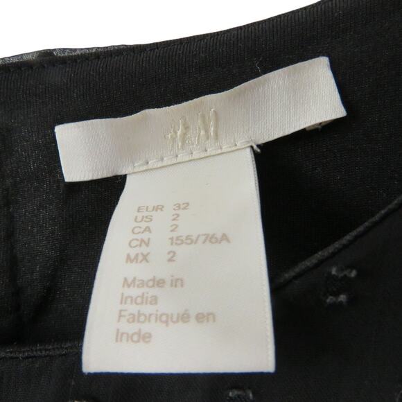 H&M Sleeveless Black Mesh Polka Dot Ruffle Sleeve Mini Dress Chic Size 2 Small - Picture 8 of 10